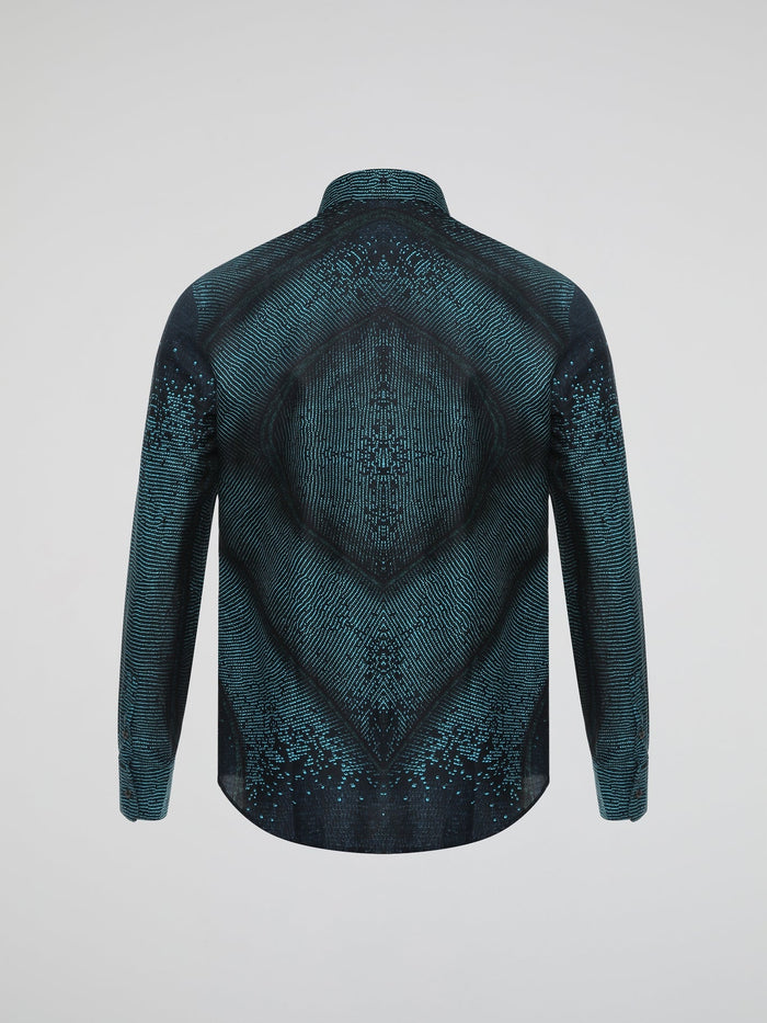 Introducing the epitome of effortless sophistication - our Green Button Up Shirt by Roberto Cavalli. Crafted with meticulous attention to detail, this shirt exudes a sleek yet playful vibe, perfect for the modern trendsetter. Its vibrant green hue, paired with a flawless slim-fit design, ensures that all eyes will be on you wherever you go, making it a wardrobe essential for the fashion-forward individual.