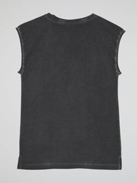 Grey Studded Star Sleeveless Top