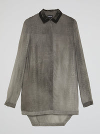 Grey Snake Effect Dress Shirt