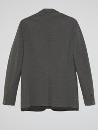 Grey Single-Breasted Blazer