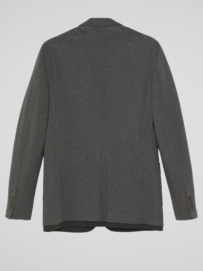 Grey Single-Breasted Blazer