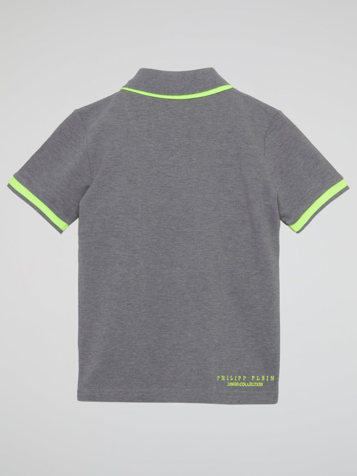 Grey Striped Edge Appliqu��d Polo Shirt (Kids)