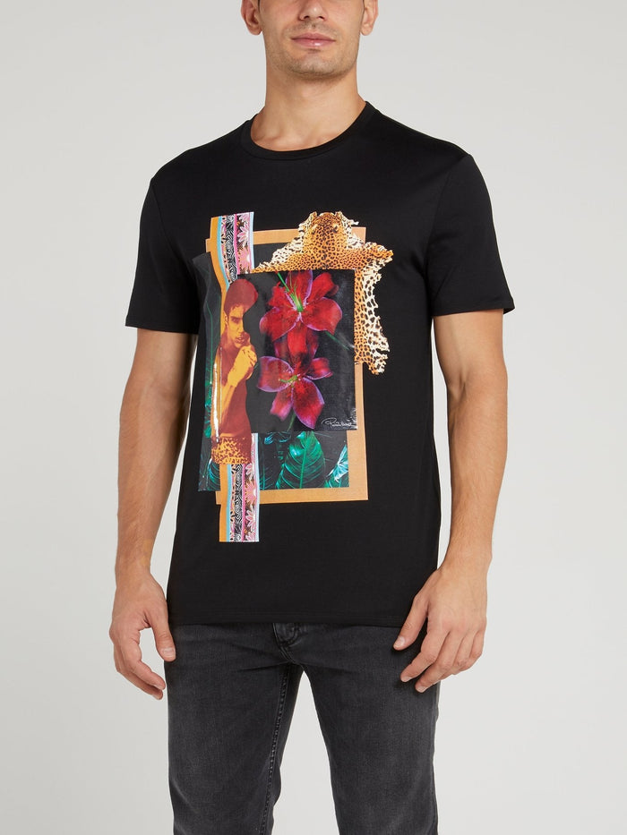 Black Graphic Print T-Shirt