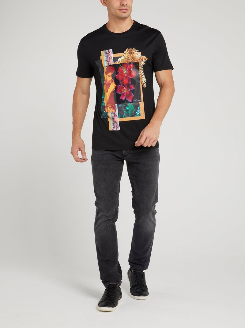 Black Graphic Print T-Shirt