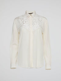 White Cut-Out Detail Shirt