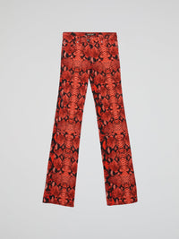 Red Snake Print Trousers