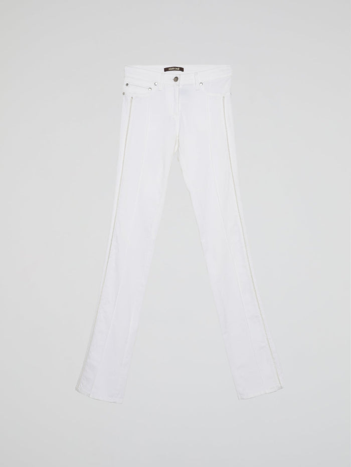 White Straight Cut Pants