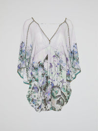 Printed Embellished Mini Kaftan