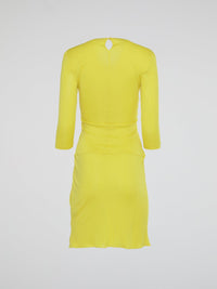 Yellow Plunge Mini Dress