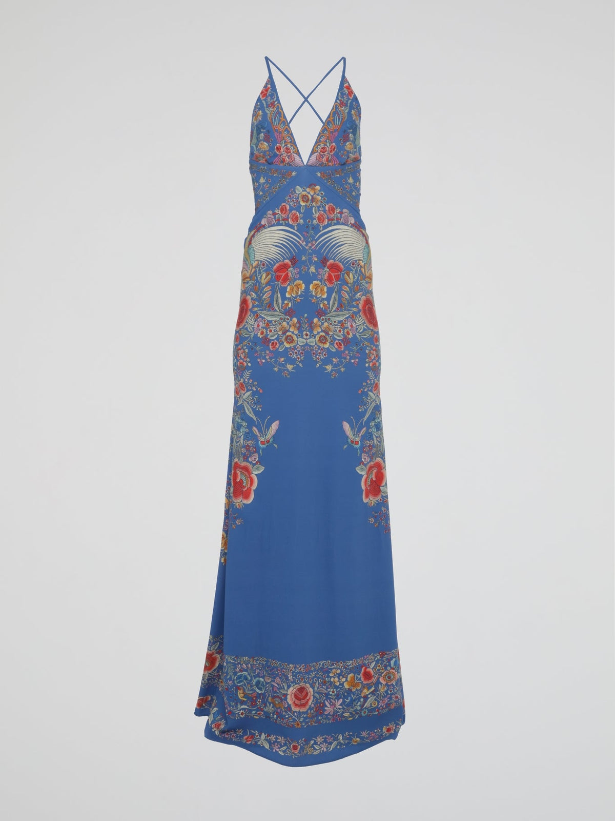 Blue Printed Maxi Dress