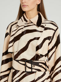 Animal Print Leather Coat