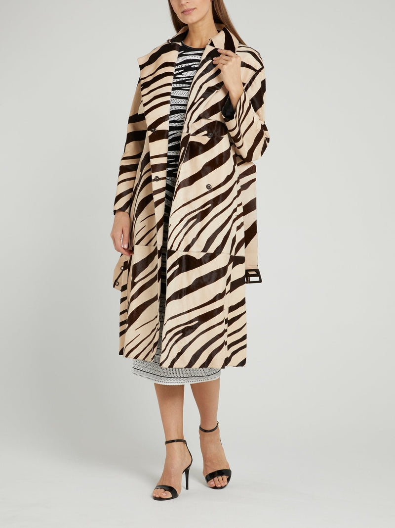 Animal Print Leather Coat