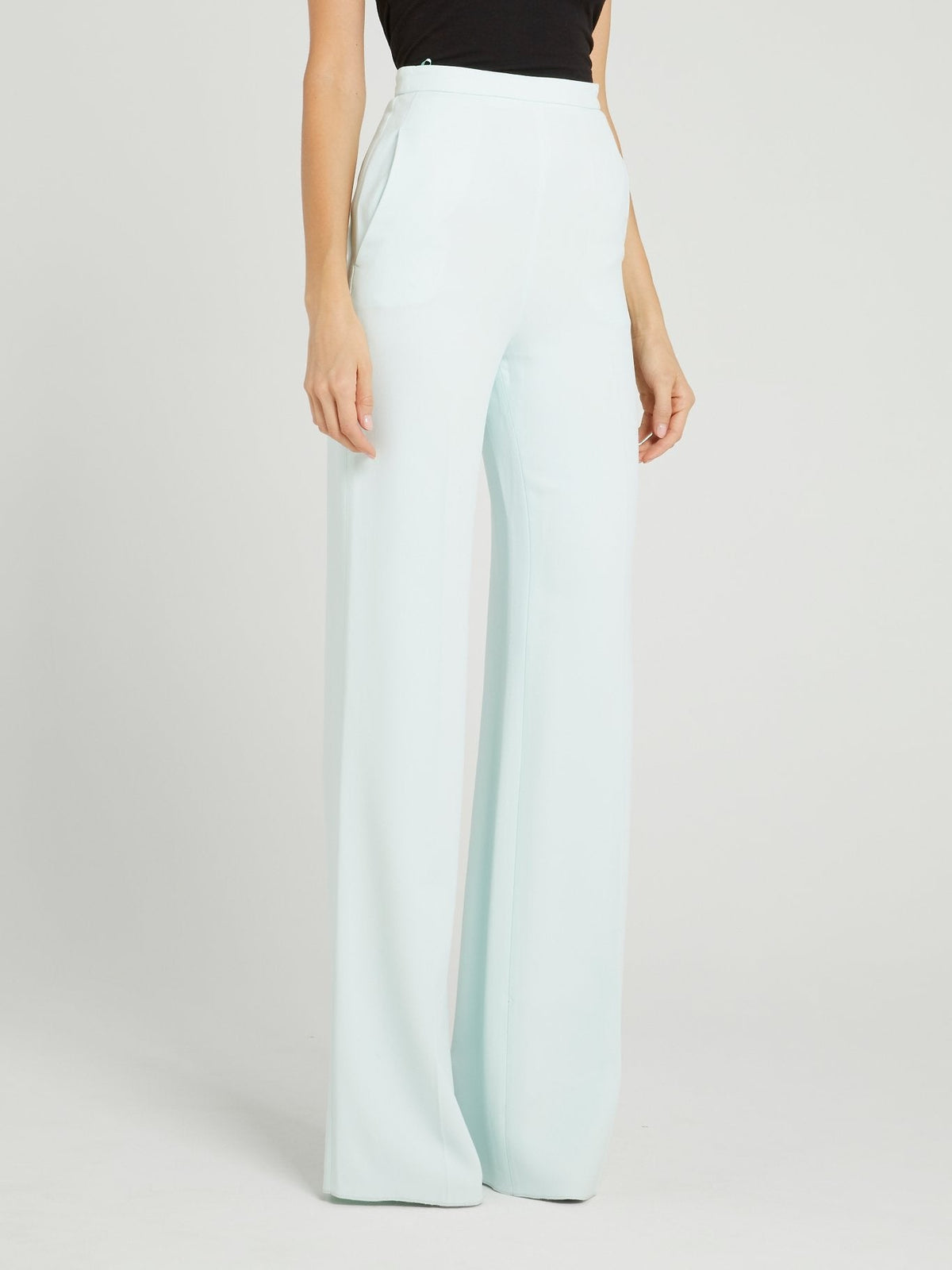 Powder Blue High Waist Palazzo Pants