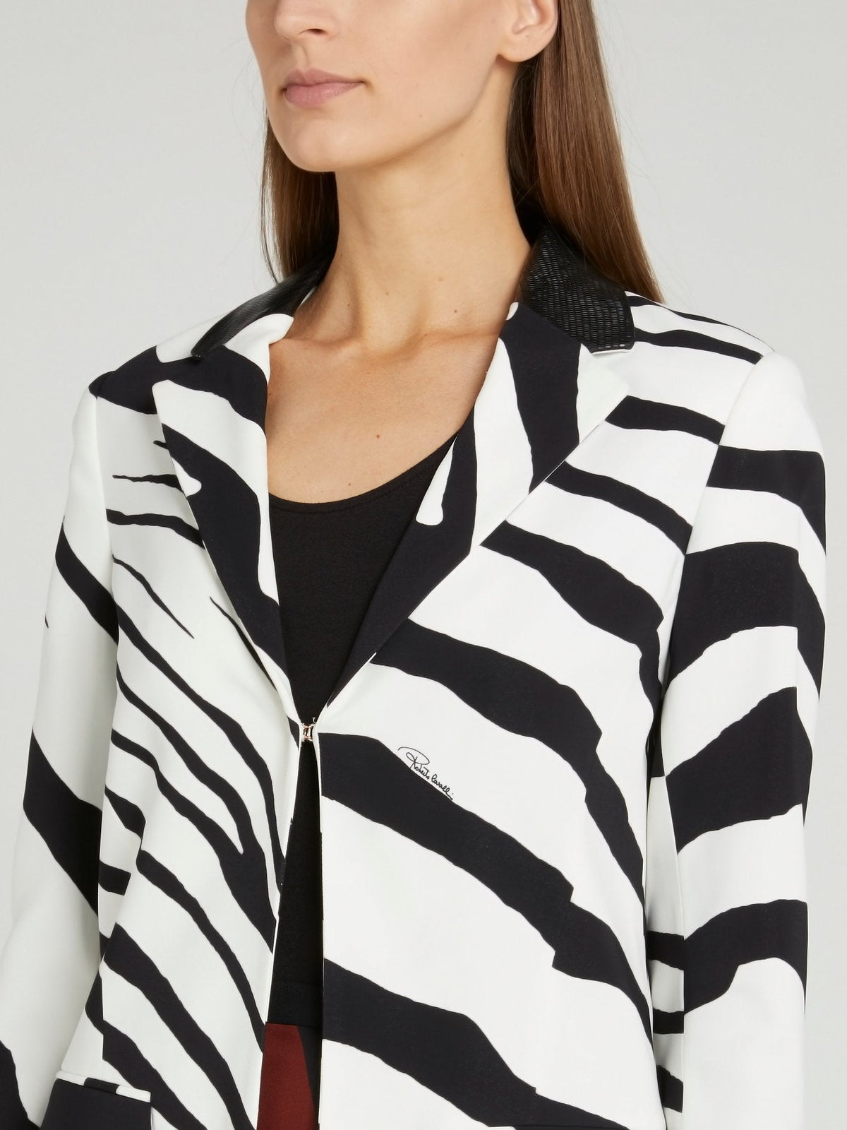 White Animal Print Blazer