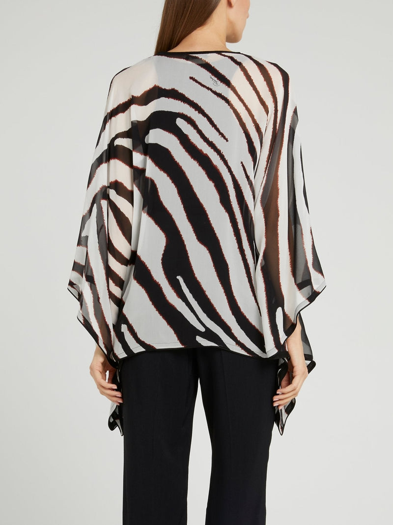 Animal Print Perforated Bib Top