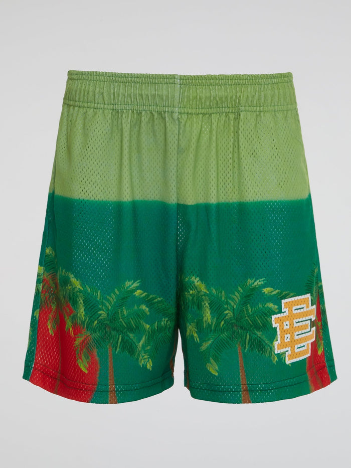 Tropical Print Waistband Shorts