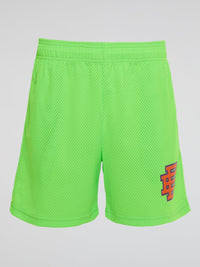 Neon Perforated Waistband Shorts