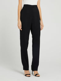 Black Straight Cut Viscose Pants