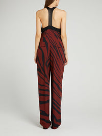 Zebra Print Halter Jumpsuit