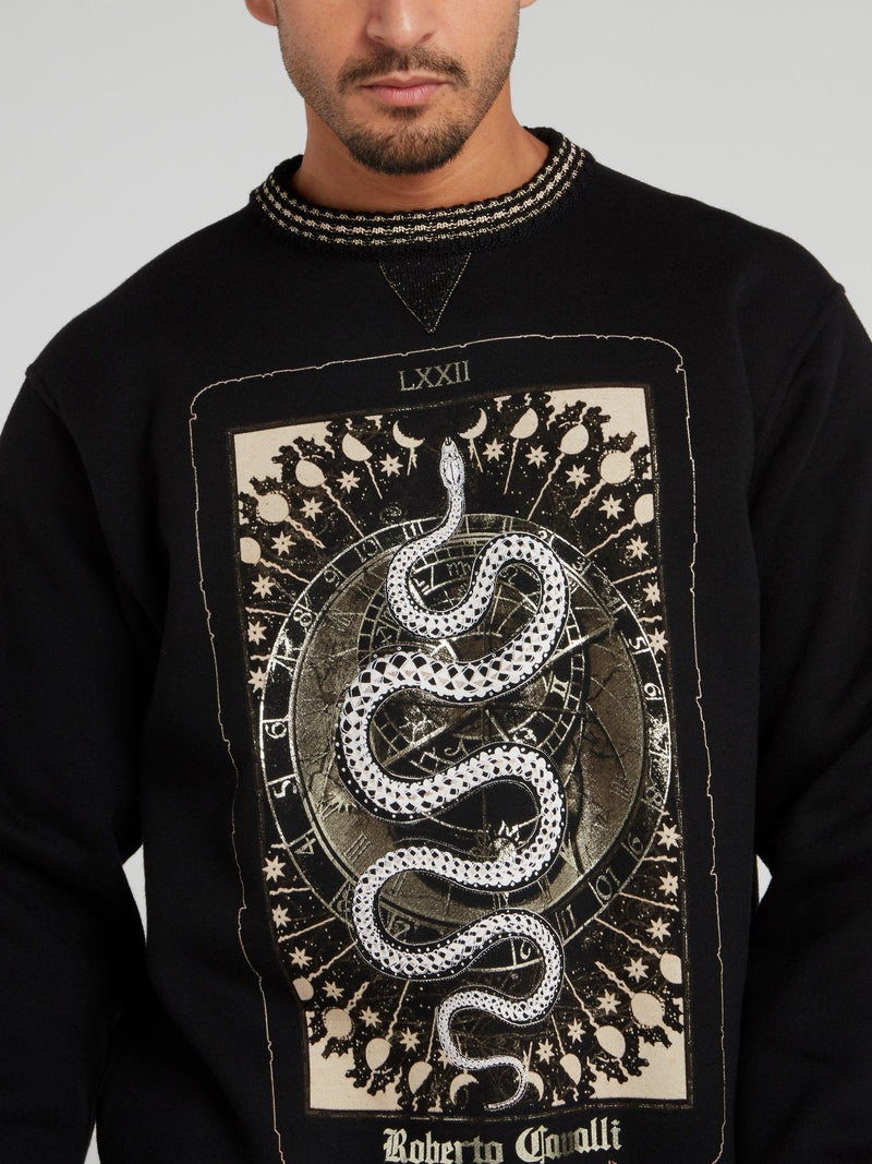 Black Snake Print Sweater