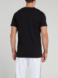 Black Round Neck Statement T-Shirt