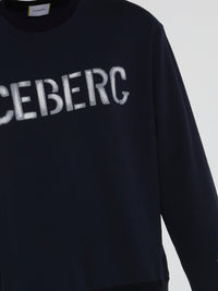 Navy Stencil Logo Sweatshirt