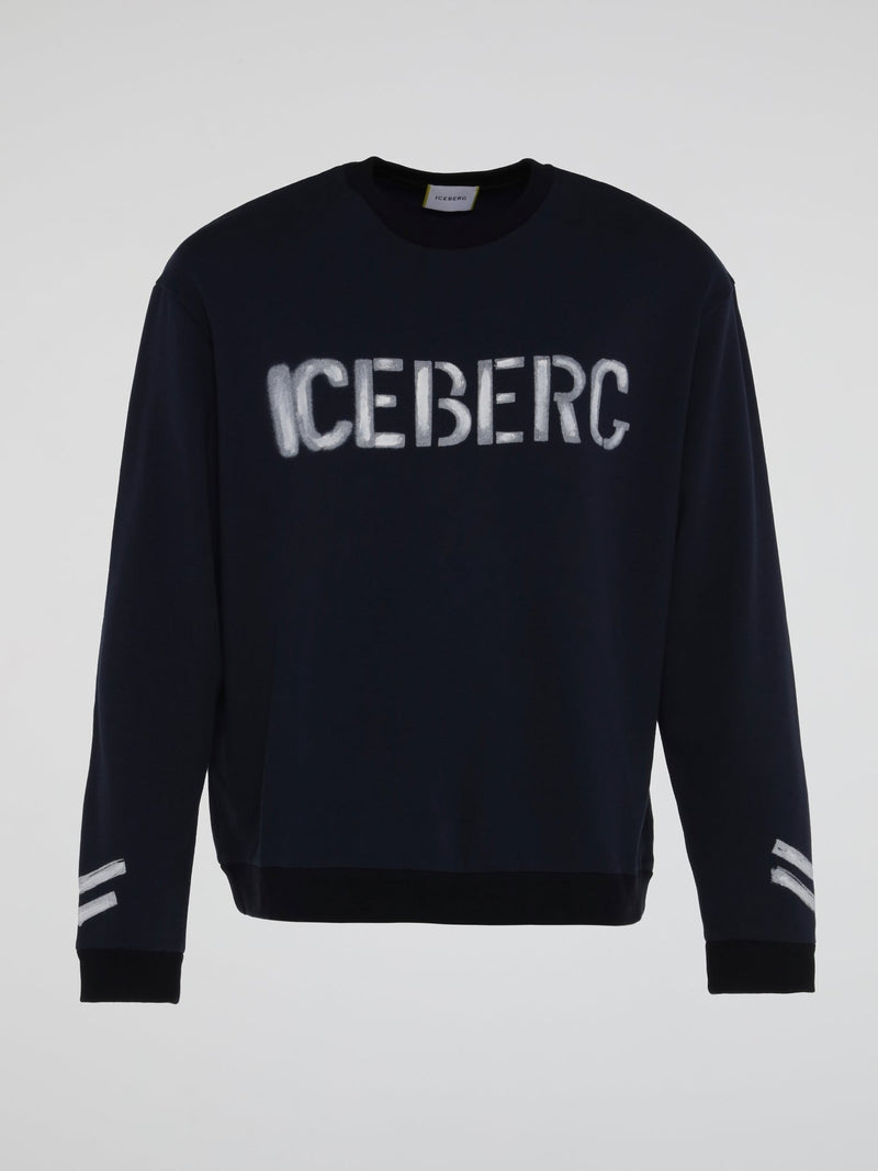 Navy Stencil Logo Sweatshirt