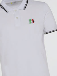 White Contrast Trim Polo Shirt