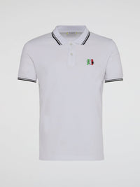 White Contrast Trim Polo Shirt