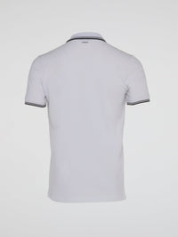 White Contrast Trim Polo Shirt