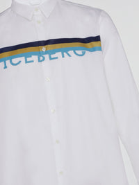 White Logo Print Shirt