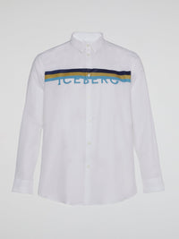 White Logo Print Shirt