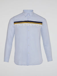 Powder Blue Logo Print Shirt