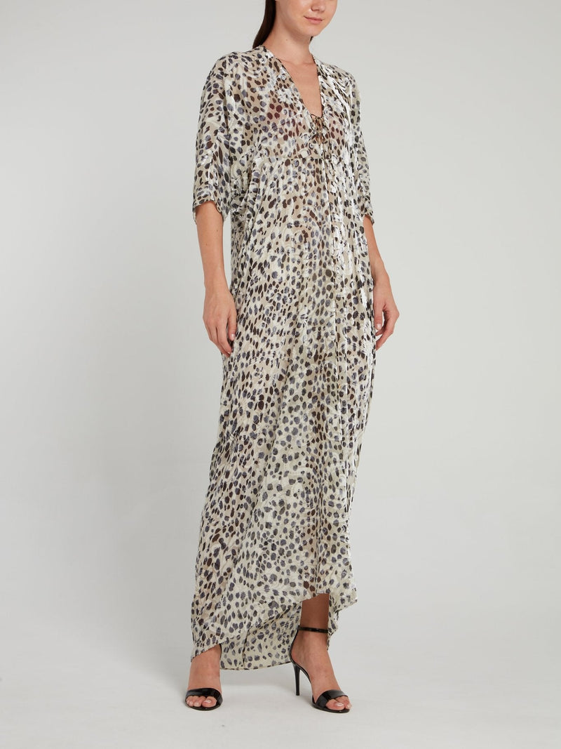 Animal Print Maxi Shift Dress