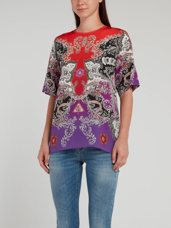 Baroque Print Half Sleeve Shirt