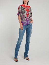 Baroque Print Half Sleeve Shirt