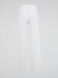 Elevate your style with these stunning white palazzo pants from Roberto Cavalli, designed to make you stand out from the crowd. The luxurious fabric drapes elegantly as you move, creating a sophisticated silhouette that is both comfortable and chic. Perfect for a day at the beach or a night on the town, these palazzo pants are a must-have addition to your wardrobe.