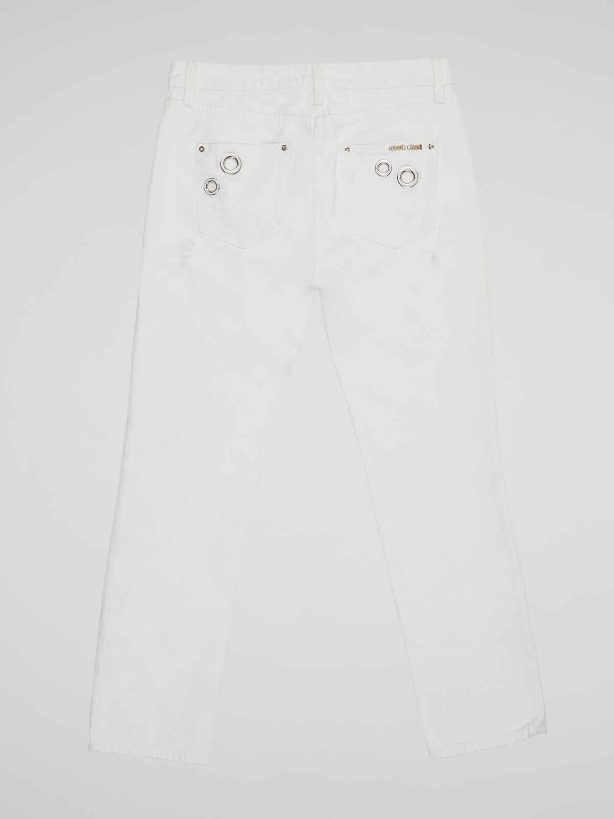 Elevate your denim game with these stunning White Embellished Denim Jeans by Roberto Cavalli. Featuring intricate beadwork and shimmering embellishments, these jeans are truly a work of art. Stand out from the crowd and make a statement with these one-of-a-kind, luxurious jeans.