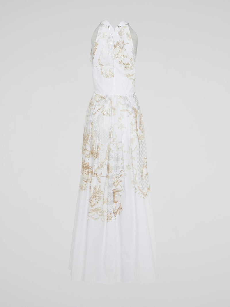 Feel like a modern-day goddess in this ethereal White Printed Lace Up Maxi Dress by Roberto Cavalli. The intricate lace detailing and flattering silhouette will make you stand out at any event or special occasion. Embrace your inner fashionista and leave a lasting impression in this stunning and unforgettable piece.