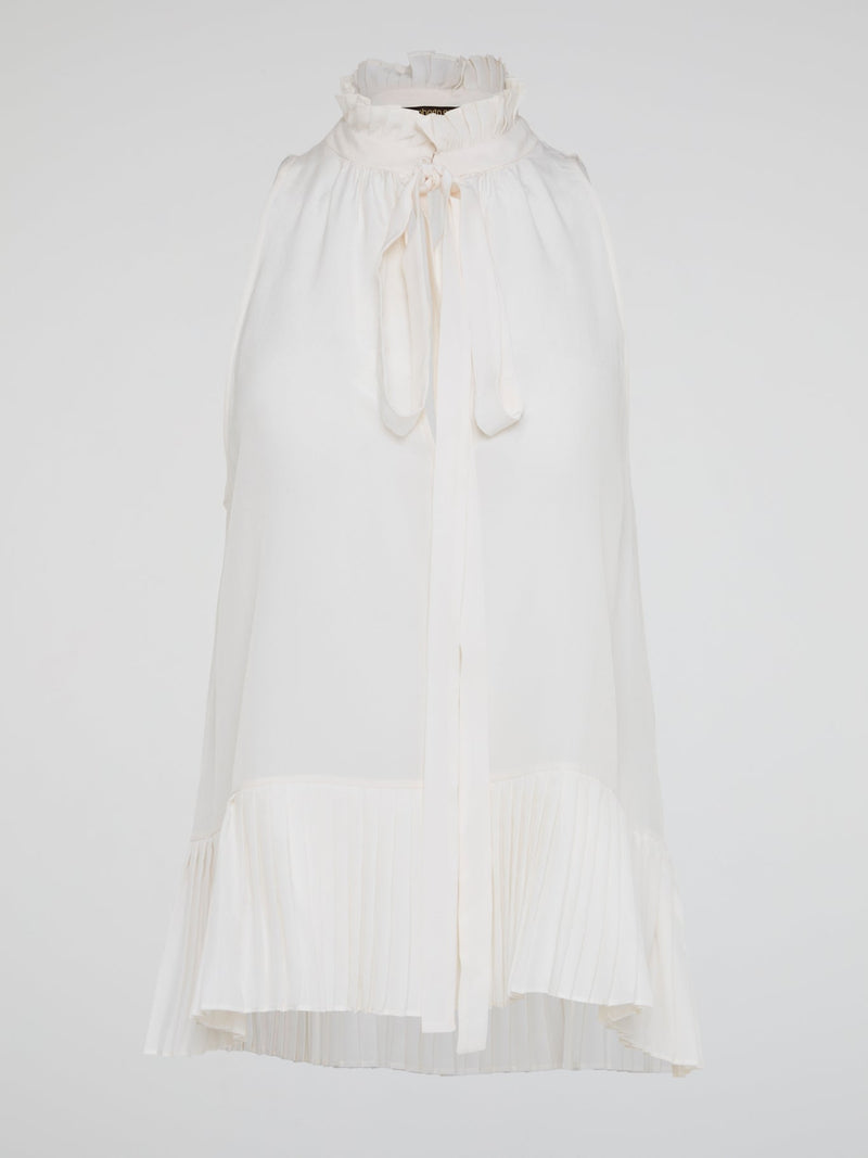 Elevate your summer wardrobe with the White Sleeveless Frill Top by Roberto Cavalli, a chic and feminine piece that exudes effortless elegance. Crafted with impeccable tailoring and delicate frill details, this top is perfect for any occasion, from casual brunches to evening soir���es. Embrace your inner fashionista and turn heads wherever you go with this must-have addition to your closet.