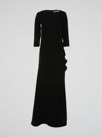 Black Half Sleeve Evening Dress