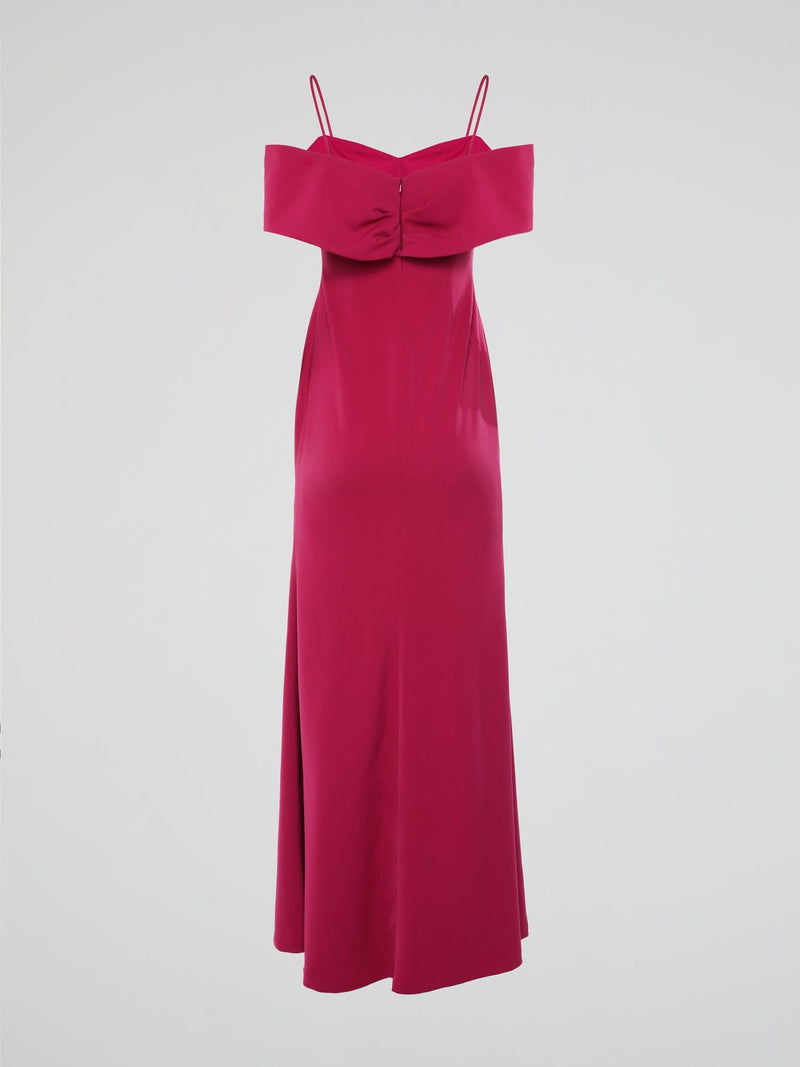 Pink Off Shoulder Evening Dress