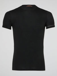 Transport yourself into a world where sophistication meets comfort with the Black Ribbed Trim T-Shirt from Roberto Cavalli Underwear. Crafted with the finest materials, this statement piece exudes luxury and style. Elevate your wardrobe and turn heads wherever you go with this must-have essential.