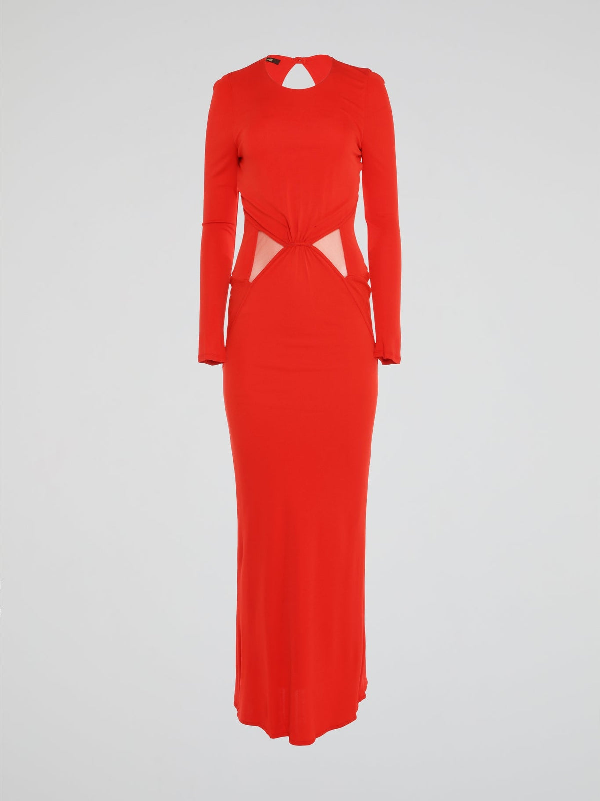 Introducing the Red Cut Out Long Sleeve Dress by Roberto Cavalli - a stunning masterpiece that combines elegance with a touch of daring. This eye-catching dress features strategically placed cut-outs that add a flirtatious allure, while the long sleeves provide a hint of mystery. Crafted with meticulous attention to detail, this luxurious dress is the perfect choice for the confident and sophisticated woman ready to make an unforgettable statement.