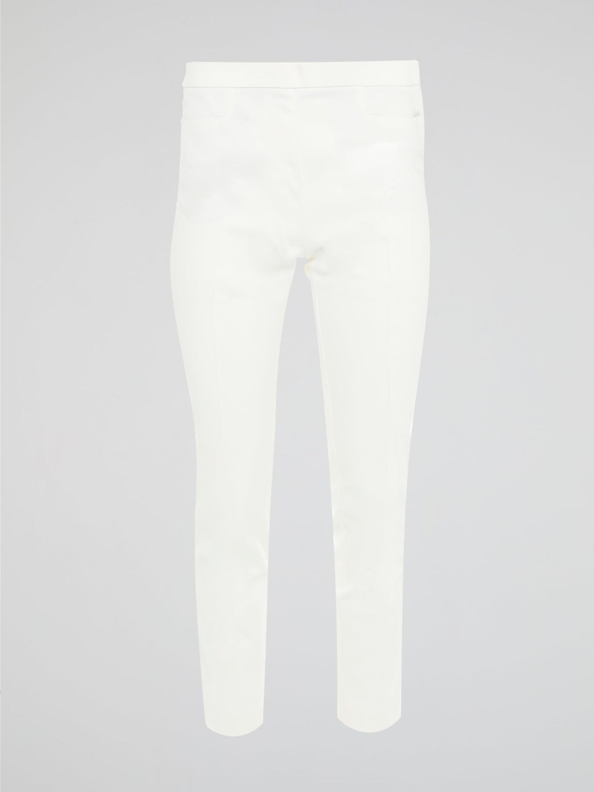 Get ready to turn heads with these stunning White Skinny Fit Trousers by Akris Punto! Designed to flatter every curve, these trousers hug your body in all the right places, giving you a sleek and elegant silhouette. Perfect for both casual and formal occasions, these versatile pants are a must-have addition to your wardrobe!