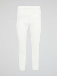 Get ready to turn heads with these stunning White Skinny Fit Trousers by Akris Punto! Designed to flatter every curve, these trousers hug your body in all the right places, giving you a sleek and elegant silhouette. Perfect for both casual and formal occasions, these versatile pants are a must-have addition to your wardrobe!