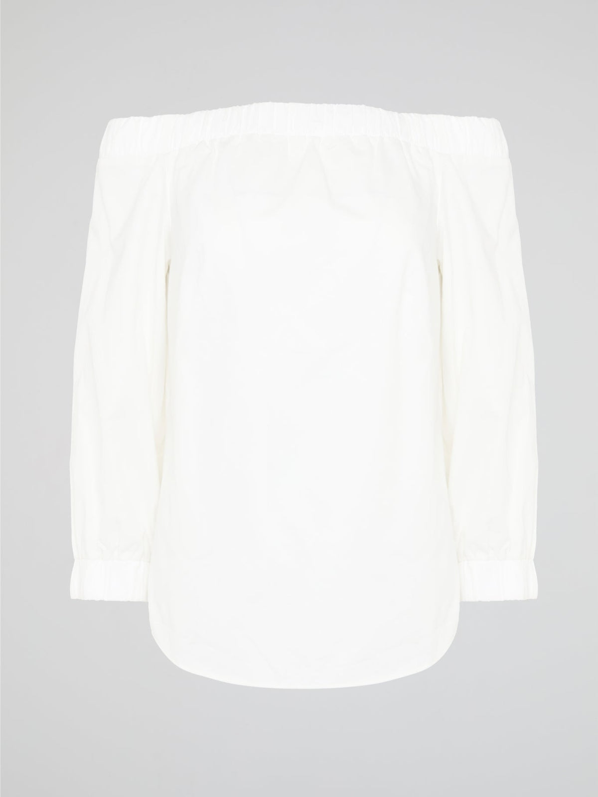 Elevate your summer wardrobe with our White Off-Shoulder Top by Akris Punto. Embrace a touch of effortless elegance as the delicate fabric gracefully drapes off your shoulders, exuding femininity and style. With its versatile design, this top is perfect for both casual outings and special occasions, ensuring you always feel chic and glamorous wherever you go.