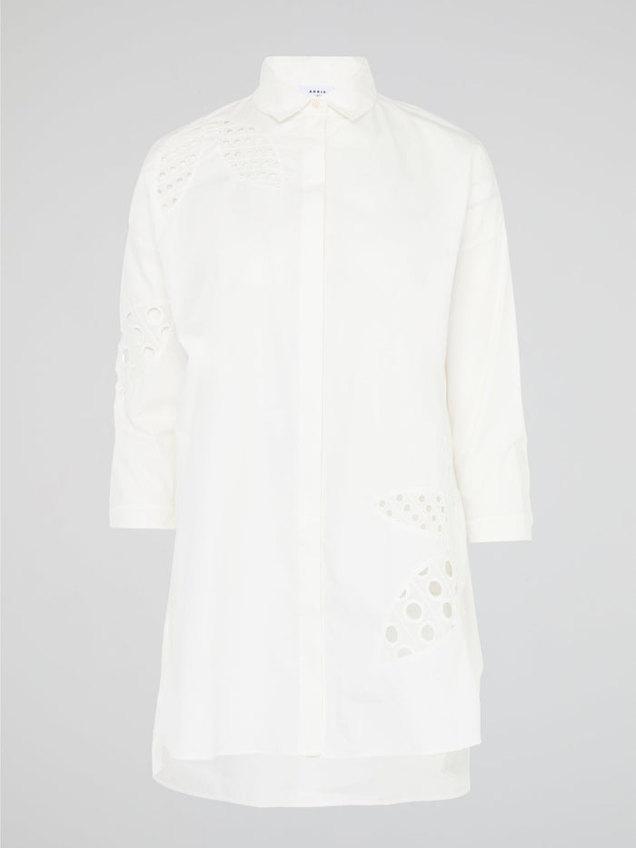 Captivating and versatile, the White Shirt Dress by Akris Punto is a sartorial masterpiece that effortlessly balances elegance and comfort. Its clean lines and crisp white hue exude sophistication, while the relaxed fit and luxurious fabric ensure day-to-night wearability. Whether paired with heels for an evening out or styled with sneakers for a casual brunch, this dress is the epitome of timeless chic.