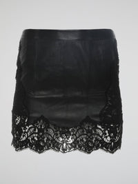 Update your wardrobe with a touch of elegance and edge with the Lace Hem Leather Skirt by Roberto Cavalli. This versatile piece effortlessly combines the luxury of leather with the delicate beauty of lace, showcasing the designer's impeccable attention to detail. Whether paired with ankle boots for a daytime look or with stilettos for a glamorous evening affair, this skirt exudes confidence and sophistication.