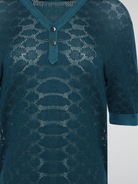 Step into the wild with the Green Reptilian Knitted Blouse by Roberto Cavalli ��� a mesmerizing blend of sophistication and untamed allure. Crafted with meticulous attention to detail, this alluring garment showcases a captivating reptilian-inspired pattern that dances as you move, making a statement wherever you go. Embrace your inner fashion predator and let this striking blouse unleash your fierce and fabulous style.